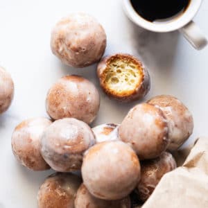 Baked keto donut holes with coffee