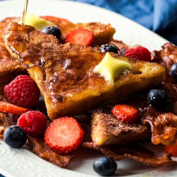Keto french toast with sugar free maple syrup