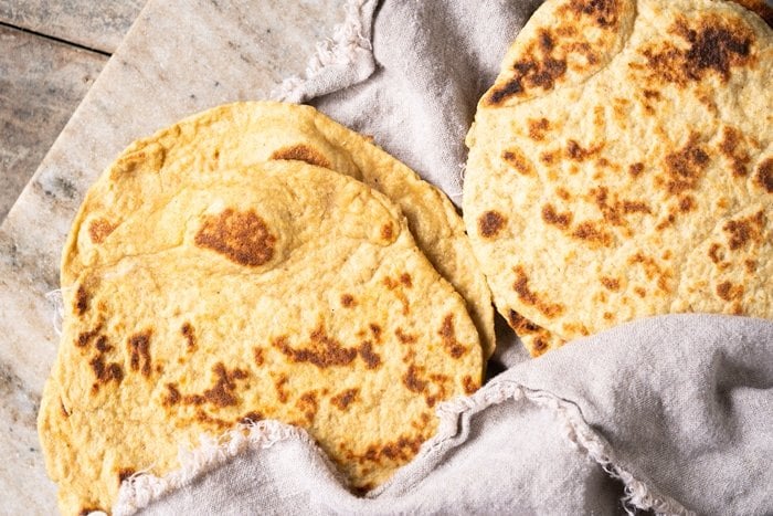 Comparing keto naan with coconut flour and oat fiber