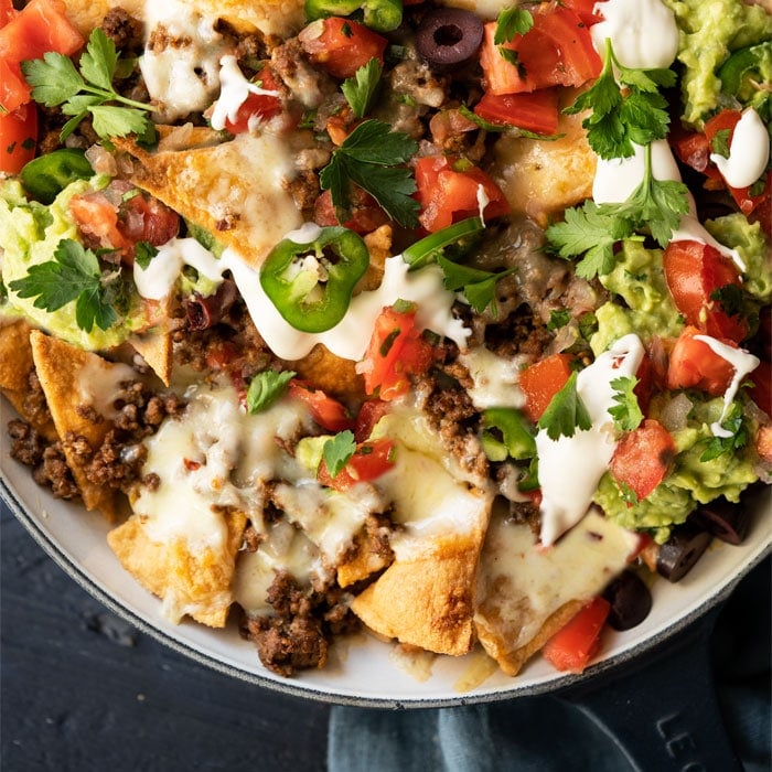 Low carb & keto nachos with grain free tortilla chips