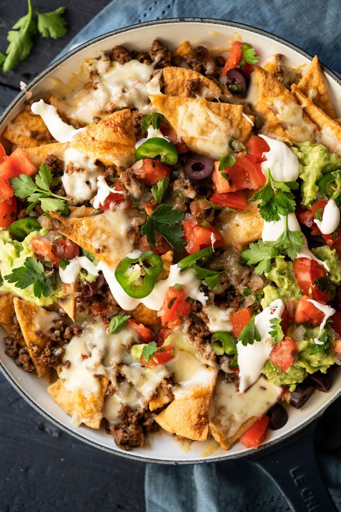 Low carb & keto nachos with grain free tortilla chips