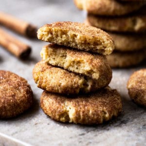 Gluten free & keto snickerdoodle cookies with an perfectly soft center
