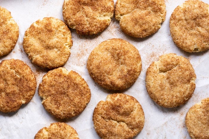 Freshly baked low carb snickerdoodle cookies