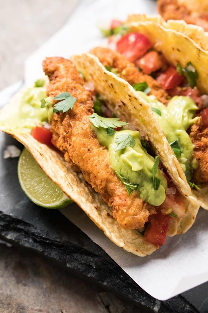 Gluten Free, Low Carb & Keto Fish Tacos 🐟 extra crisp! #keto #lowcarb #dairyfree #healthyrecipes #ketodinners #tacos #mexican