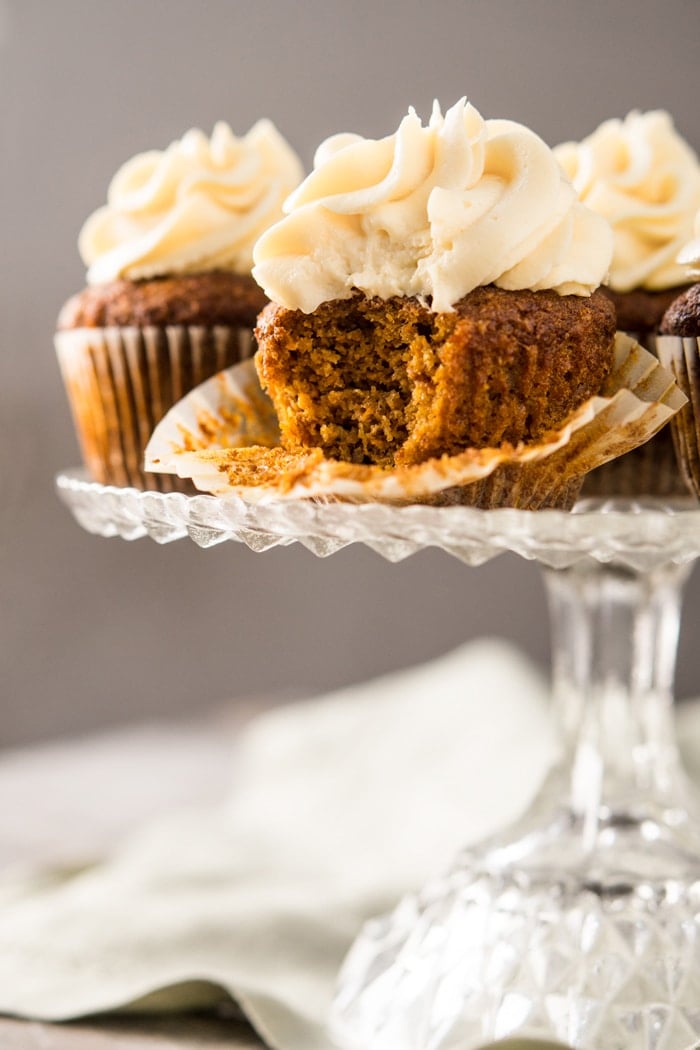 Paleo & keto carrot cake cupcakes with cream cheese buttercream frosting