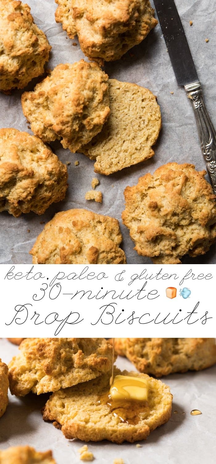 30-Minute Gluten Free, Paleo & Keto Drop Biscuits 🍞💨 #keto #ketodiet #lowcarb #paleo #glutenfree #ketobreakfast #ketobread #healthyrecipes #biscuits