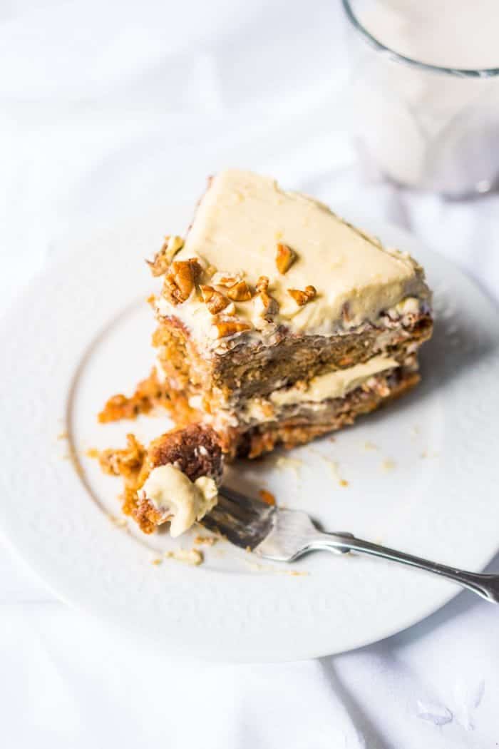 Gluten Free, Paleo & Low Carb Carrot Cake With Fork