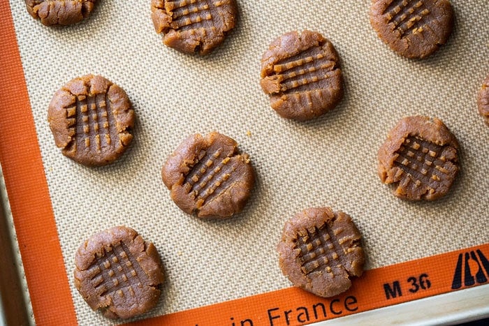 Unbaked keto peanut butter cookies