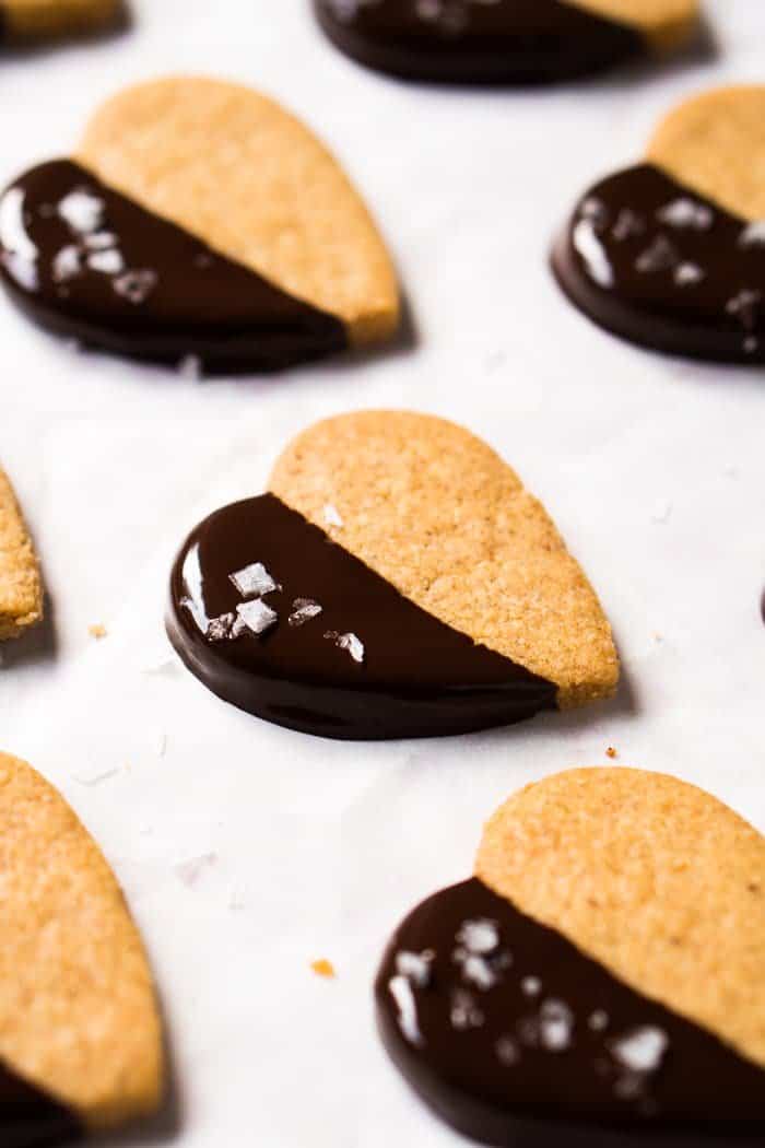 Almond Keto Shortbread Cookies With Chocolate