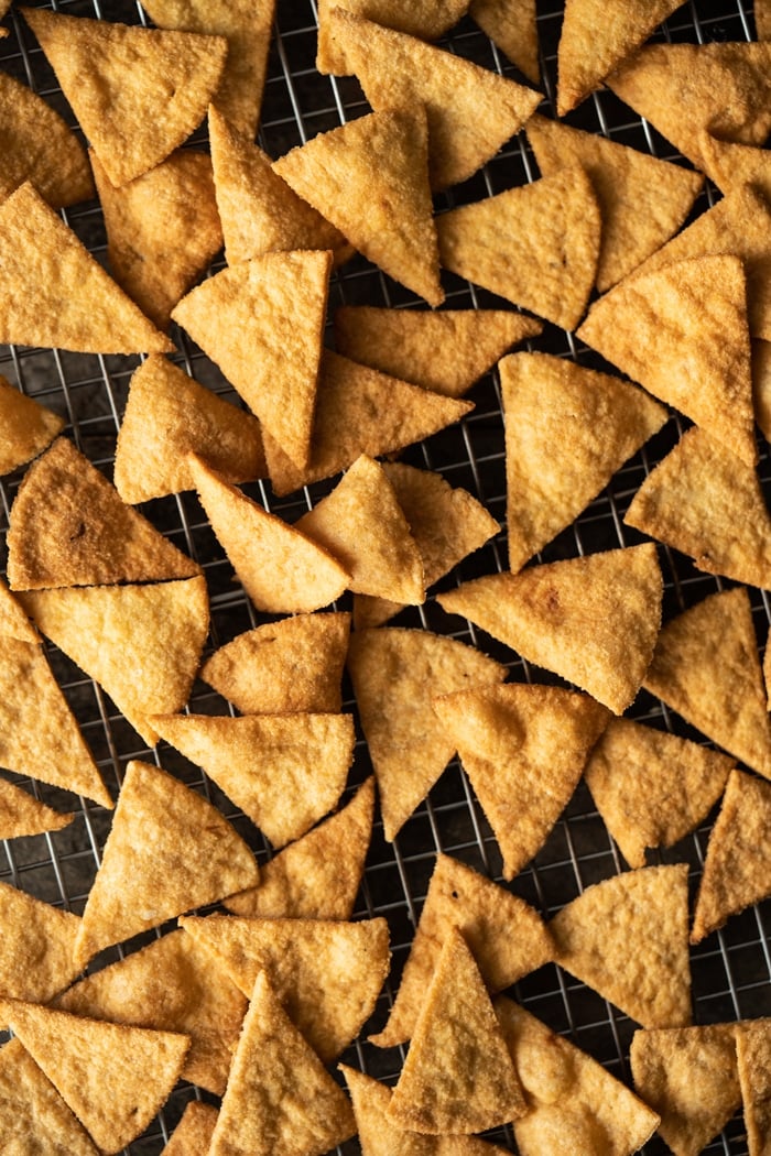 Freshly baked low carb & keto tortilla chips