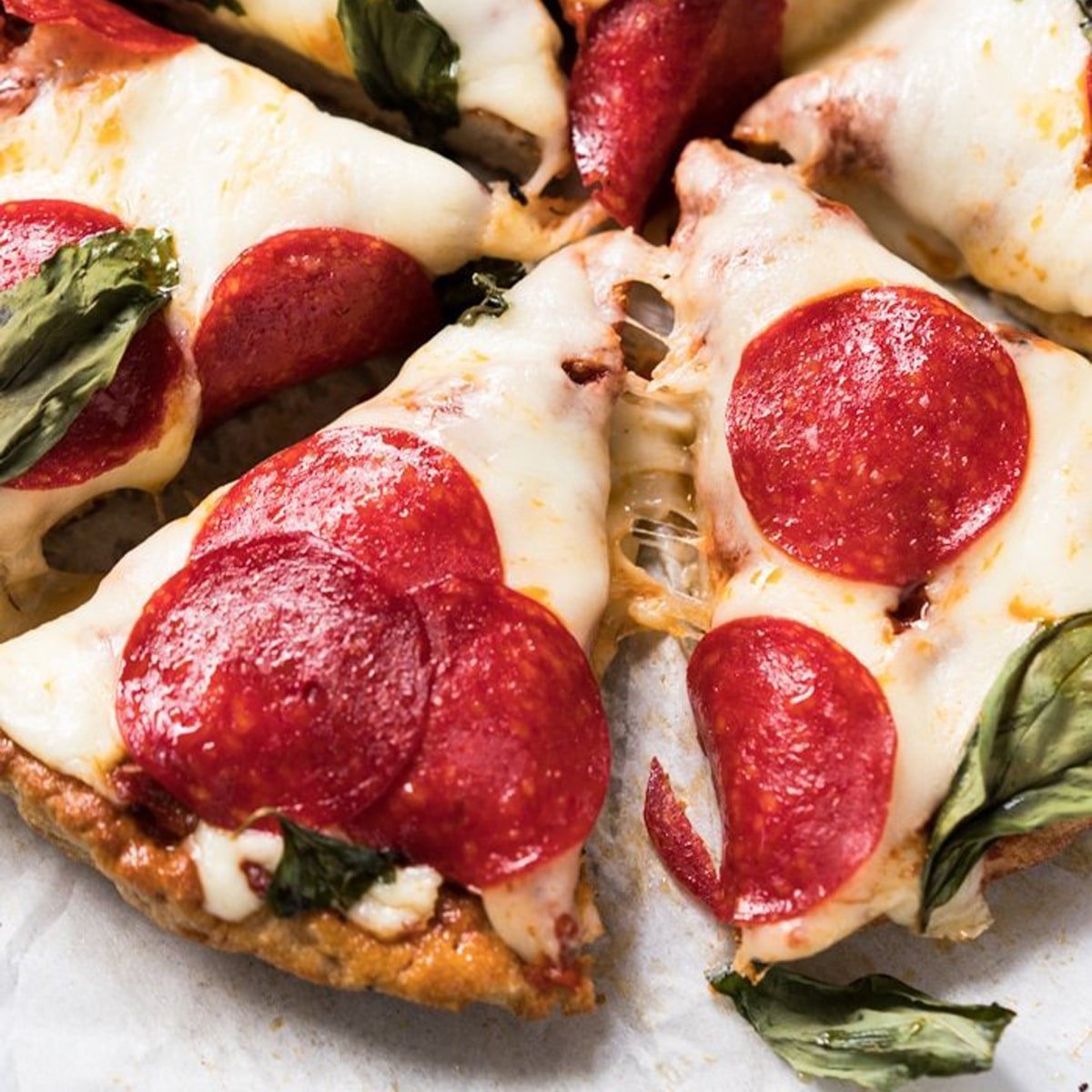 Fluffy keto pizza crust with yeast