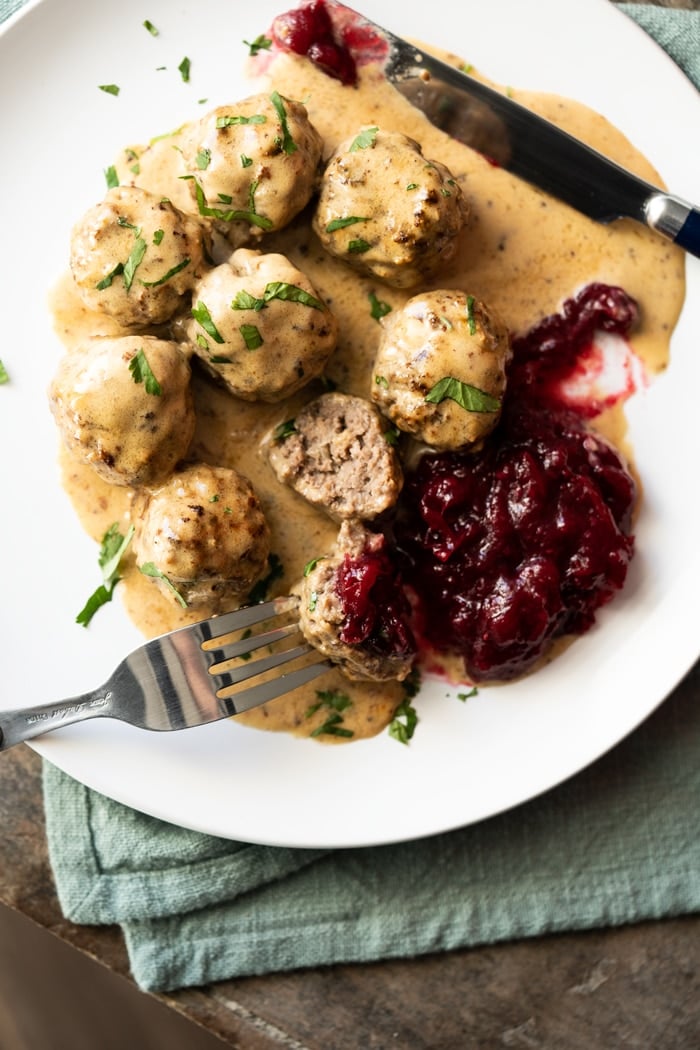 Low Carb & Keto Swedish Meatballs With Cranberry Relish