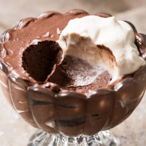 Keto chocolate mousse with whipped cream