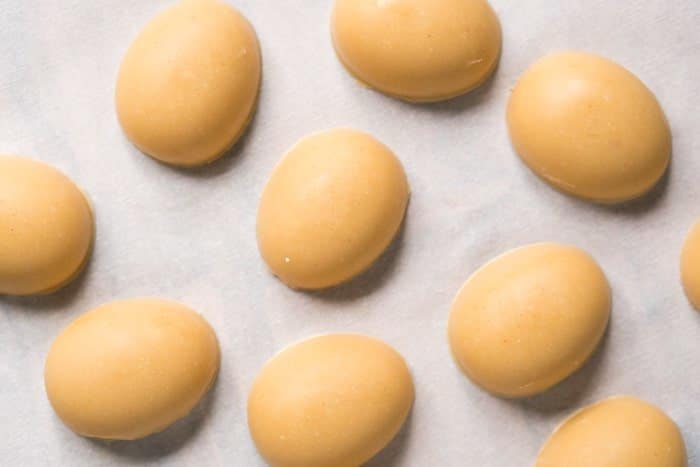 The keto peanut butter eggs without the chocolate coating