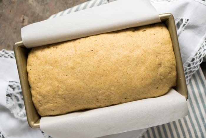 Keto bread with yeast after rising