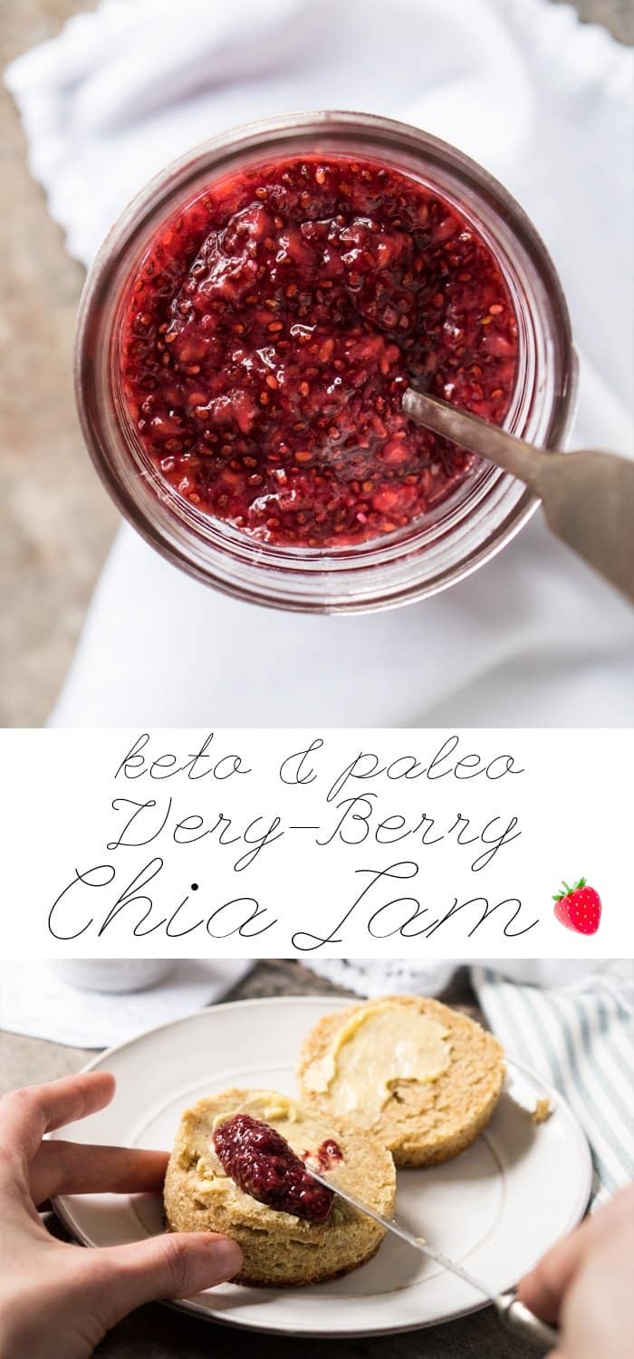 Paleo, Low Carb & Keto Chia Jam 🍓 with your berry of choice! #keto #paleo #lowcarb #healthyrecipes #chia #jam