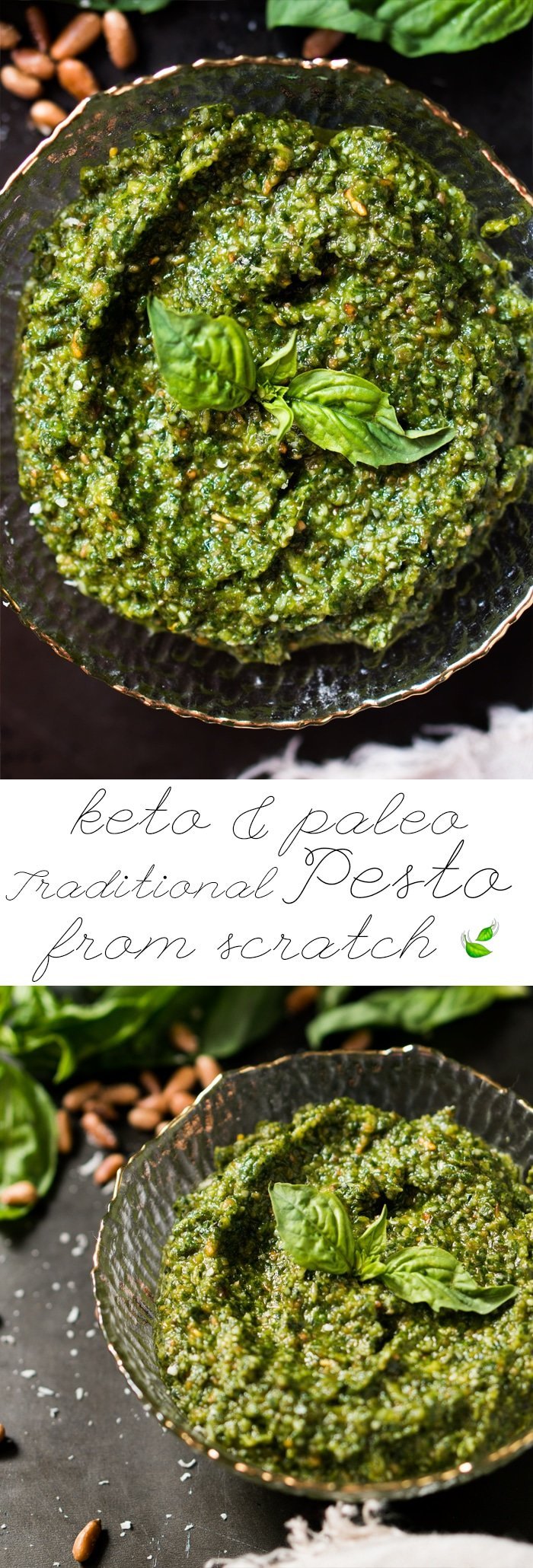 Paleo, Low Carb & Keto Pesto 🍃 A traditional Italian recipe from scratch! #keto #ketodiet #lowcarb #paleo #ketorecipes