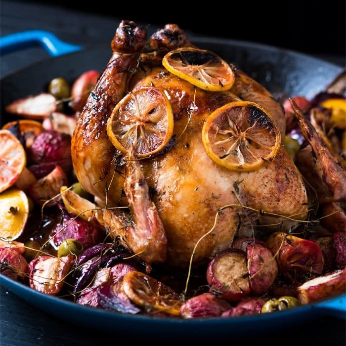Keto roast chicken with lemon and thyme