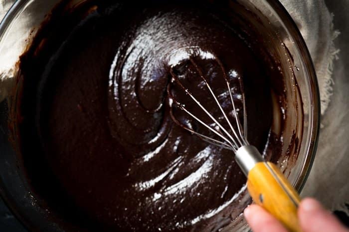 Whisking a paleo and keto brownie batter